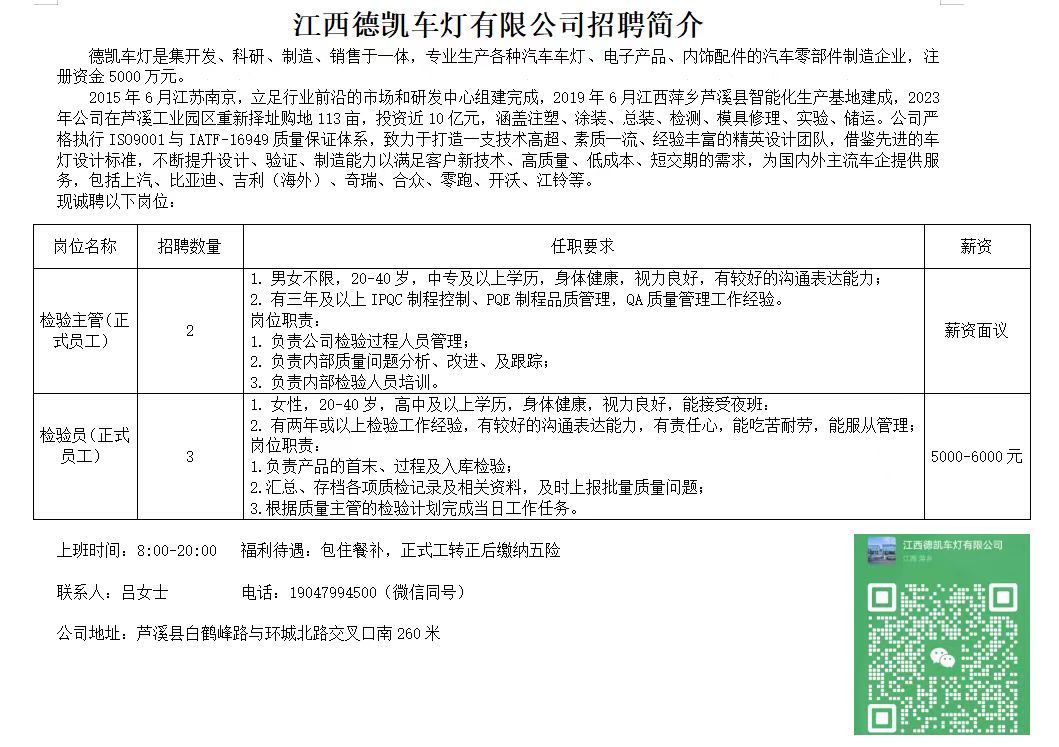 江淮毅昌招聘新鲜消息简介